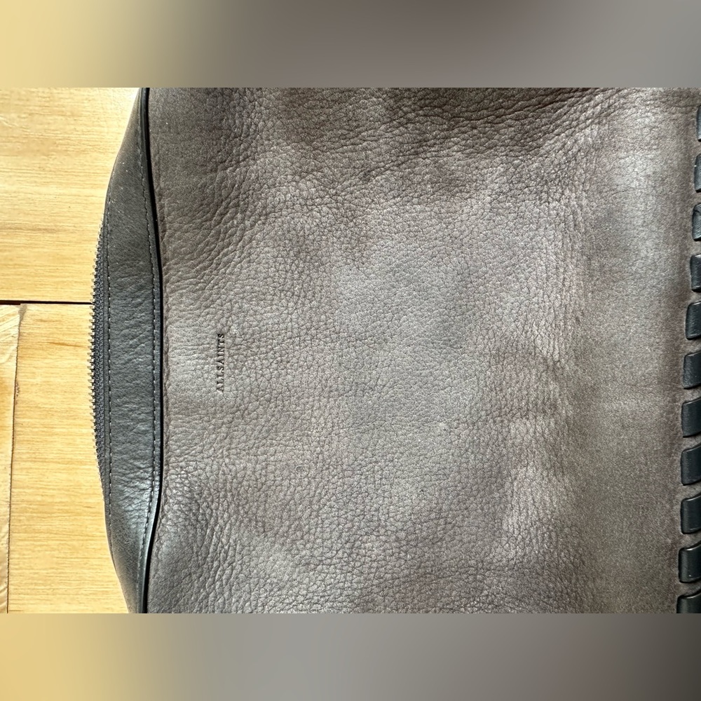 All Saints Kepi gray leather crossbody with whip stitch details - Picture 6 of 8